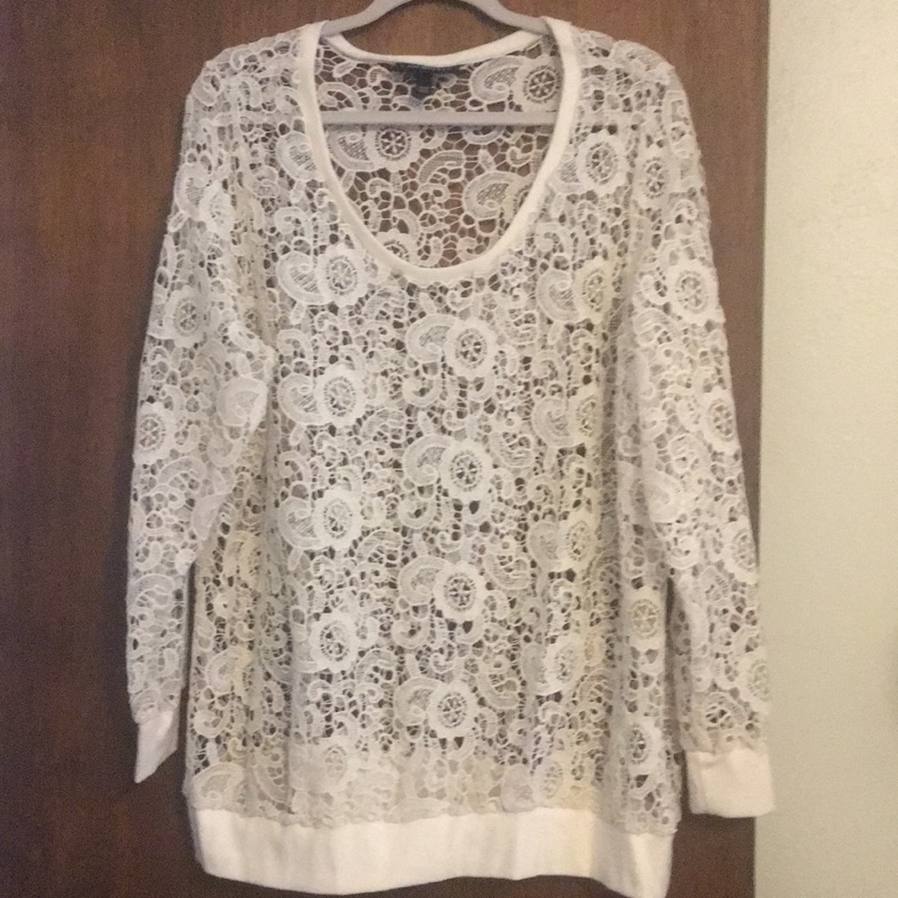 Lace sweatshirt.